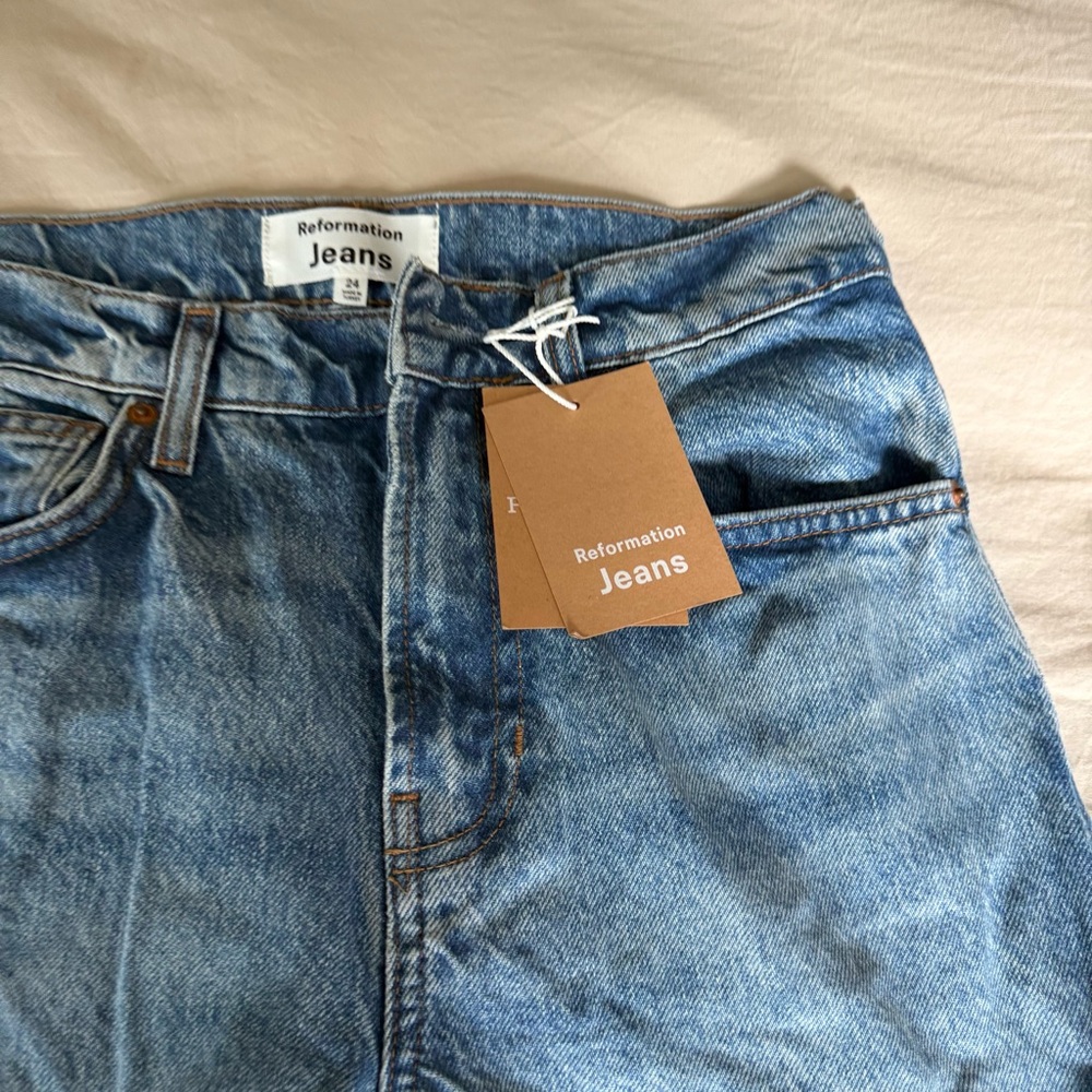 Reformation Val 90s Mid Rise Straight Jeans Size 24 - Picture 3 of 5